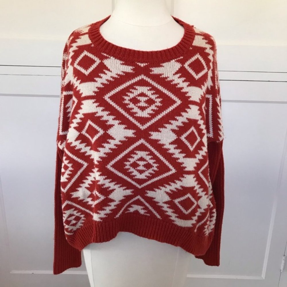 Tribal Print Spice Sweater Small
